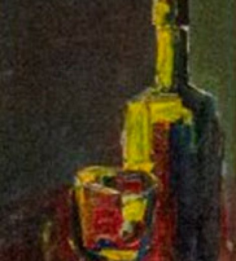 Botella y vaso