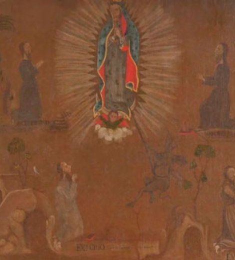 Virgen de Guadalupe y los anacoretas, parcial